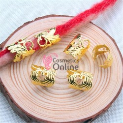 Inele din metal pentru codite afro RNG18GG Auriu, Set 10 bucati